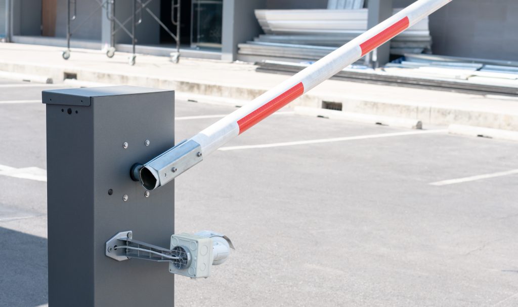 Automatic car barrier gate security in the city park